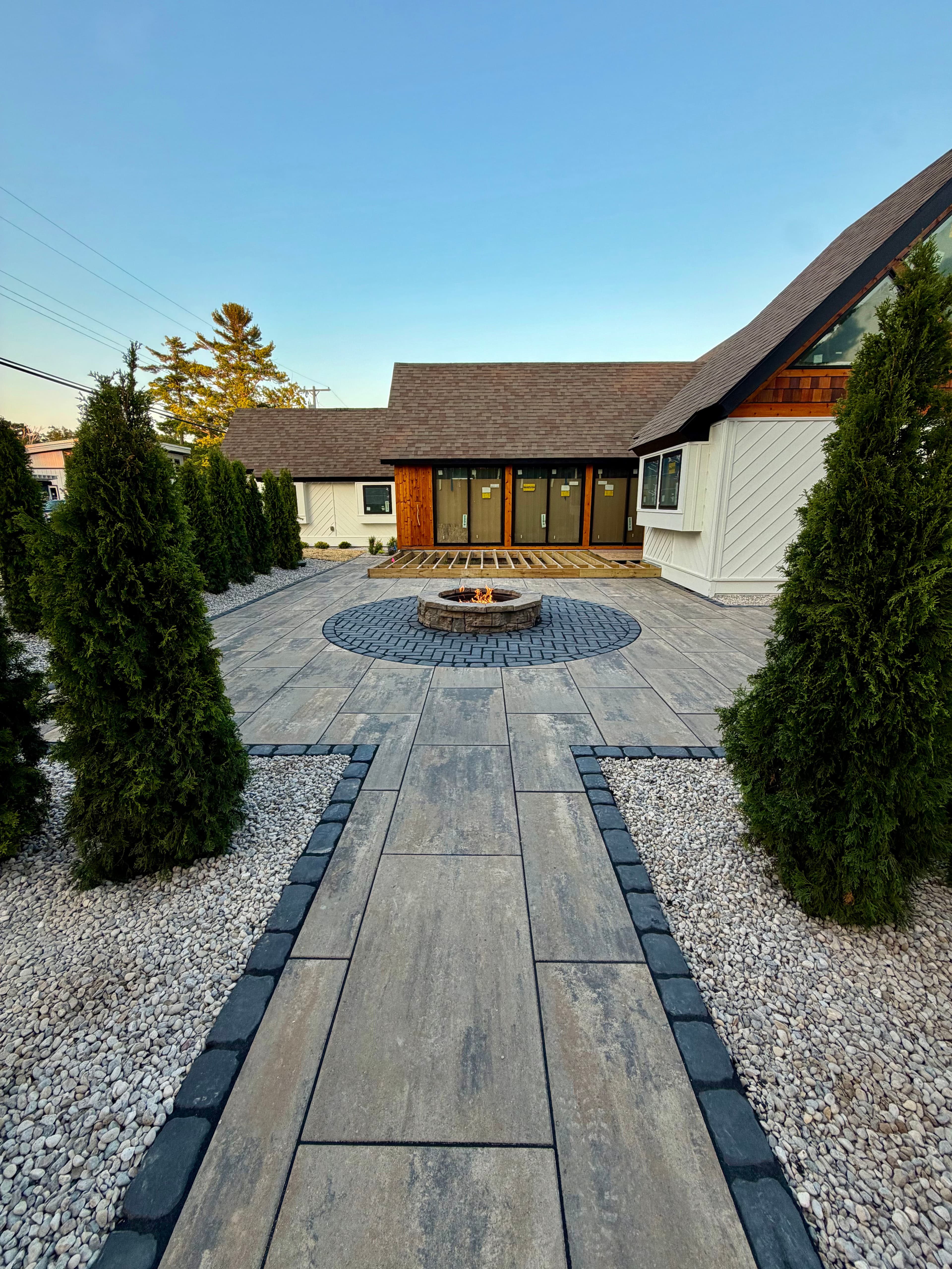 Project Unilock Beacon Hill XL Patio with Gas Fire Pit in Glen Arbor image