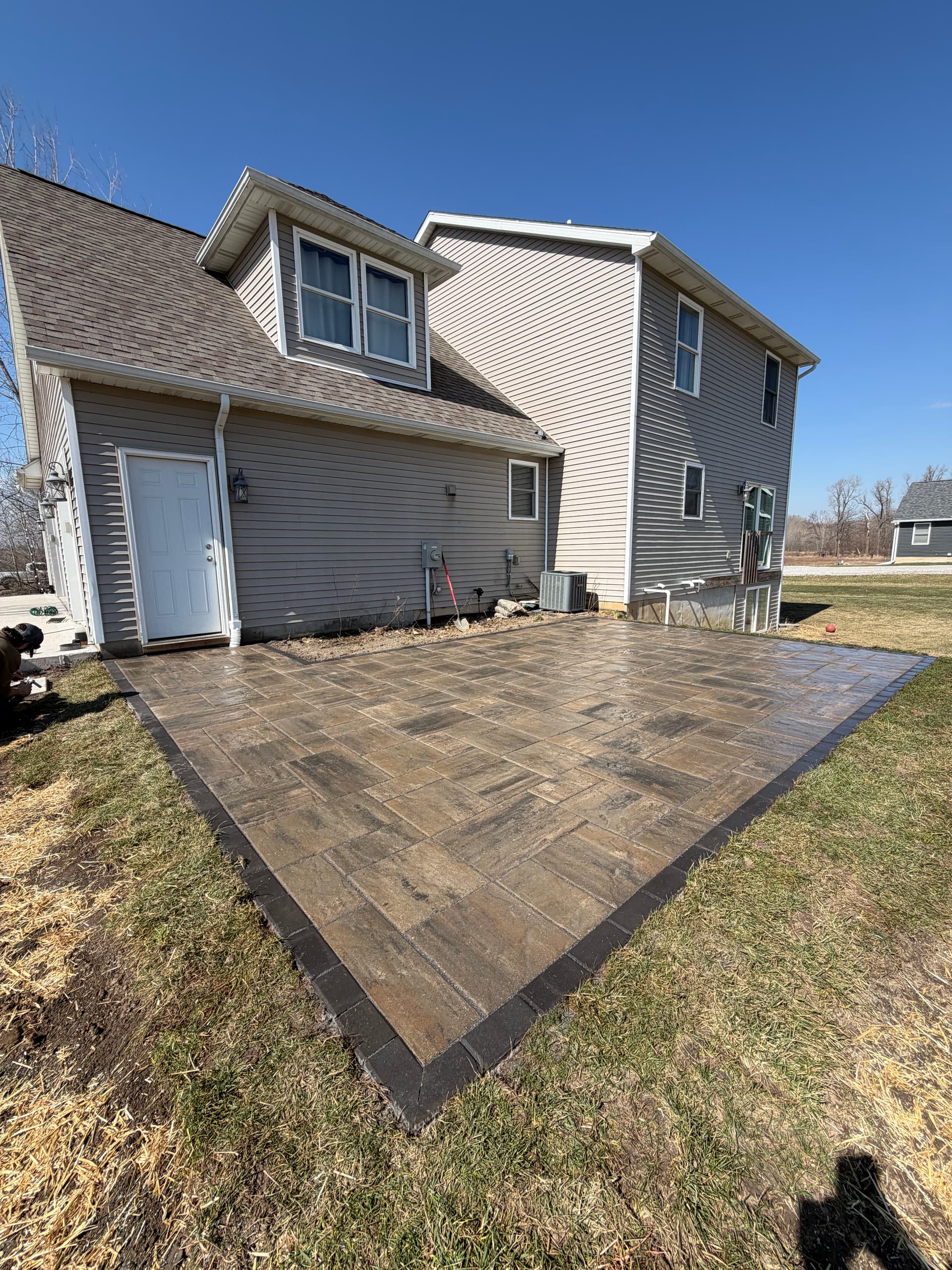 Unilock Beacon Hill Paver Patio Installed in Fowlerville image
