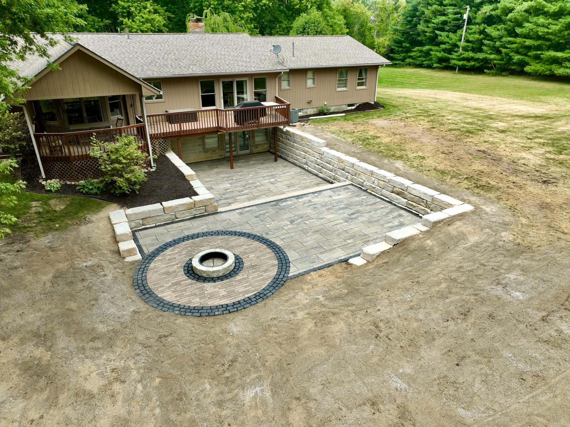 Unilock Patio and Retaining Wall Build in Whitmore Lake image